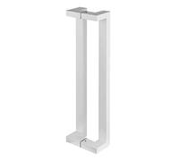 LMTYBOC Office Closet Barns Push Pull Door Handle, 6/8/10In Classic Square Metal Gate Handles, Back to Back Mounted, Matte Finish/White/80Cm/31.5In