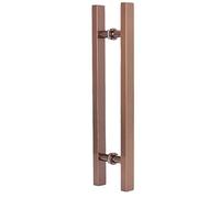 LMTYBOC Rose Gold H Shape Simple Sliding Door Handle 700mm Double Sided Square Push Pull Handle for Barn Outside & Interior Doors