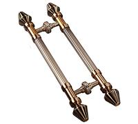 LMTYBOC Rose Gold Push Pull Door Handle Set for Office Gates Garage Doors Wooden and Glass Doors Outdoor Sliding Door Handle with or Without Frame (80cm/31.5in)