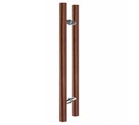 LMTYBOC Round Wood Sliding Barn Door Handle for Heavy Interior Exterior Gates Classic Shop Office Entry Home Push Pull Door Handle Black/Walnut 40cm/1.3ft 80cm/2.6ft