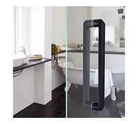 LMTYBOC Shower Door Handle Sets,Matte Black Paint 304 Stainless Steel Push-Pull Door Handle, Home Bathroom Shower Room Glass Door Handle/Pull Handle (Size : 600mm+640mm)