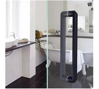 LMTYBOC Shower Door Handle Sets,Matte Black Paint 304 Stainless Steel Push-Pull Door Handle, Home Bathroom Shower Room Glass Door Handle/Pull Handle