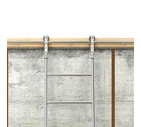 LMTYBOC Sliding Barn Door Kit 3.3Ft-20Ft Sliding Hardware Rolling Library Full Set Track Kit(No Ladder), Stainless Steel Round Tube Mobile Ladder Track for Home/Indoor/Loft/13Ft/400Cm Track Kit