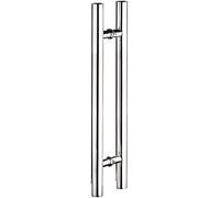 LMTYBOC Stainless Steel Commercial Glass Door Handlesets Modern Brushed Finish Push Pull Design Ideal for Wooden Doors 800x600mm
