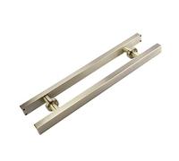 LMTYBOC Stainless Steel Double Side Bar Handle Set for Glass Doors Square Shop Push Door Pull Handle for Hotel Home Club Office Store Bronze Finish 600mm Hole Center