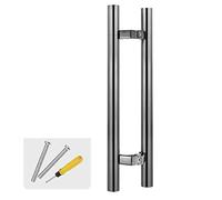 LMTYBOC Stainless Steel H Shape Modern Barn Door Pull Handle Exterior Sliding Door Push/Pull Bar with Fittings Silver 120cm/47inch