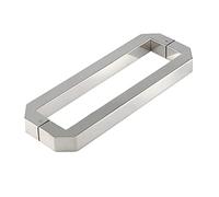 LMTYBOC Stainless Steel Modern Shower Door Handle Full Polished Finish 450mm Hole to Hole Glass Door Handle Push and Pull