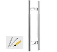 LMTYBOC Stainless Steel Sliding Barn Door Handle Modern H Shape Pull Bar for Exterior Doors Includes Fittings Black 47inch 90cm