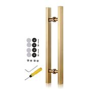 LMTYBOC Stylish Stainless Steel Barn Door Handle Set for Interior Exterior Sliding Glass Gates 80cm (31.5inch) Gold & 60cm (24inch) Gold
