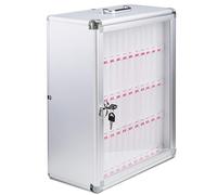 LMTYBOC Wall-Mounted Aluminum Alloy Phone Storage Cabinet, 48-Slot Acrylic Locker for Schools & Offices, Clear Mobile Phone Storage Box with Numbered Compartments for Exams