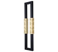 LMTYBOC Wood, Glass Doors Entry Door Handle, Large Double-Sided Barn Door Handles with Fittings, Push Pull Bar Door Handle for Internal/External Doors/Black/80Cm(31.5In)