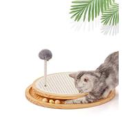 LMUGOOS Cat Scratcher, Cat Natural Sisal Scratching Pad, Kitten Interactive Toy with Ball Track Spring Ball for Chasing Hunting Mental Physical Exercise Puzzle
