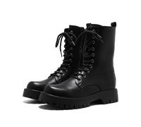 LMUIPMAA Men's Lace Up Platform Motorcycle Booties Combat Biker Boots | Military Army Boots Side Zip Lug Sole Gothic Punk Ankle Boots Tactical Boot Knight Short Boots