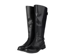 LMUIPMAA Mens Western Knight Boots Flat Pull On Mid Calf Gothic Cosplay Shoes,Black,6 UK