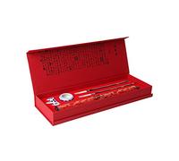 LMUTUNMPA Calligraphy Set For Beginners,Chinese Brush, with 1 Reusable Magic Cloth Water Paper and 2, 1，brush pens calligraphy(Red)