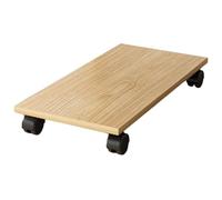 LMUTUNMPA Pc tower stand, PC Tower Stand - Rolling CPU with 4 Caster Wheels, Portable and Sturdy Wooden Computer Case Bracket for Home or Office Use(C 25cmx50cm)