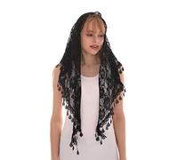 LMVERNA Lace Infinity Veils Mantilla Catholic Veil Church Veil Head Covering Latin Mass, Black, Medium