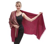 LMVERNA Women's Sparkling Metallic Soft Pashmina Shawls and Wraps Scarf in Solid Colors - - Medium