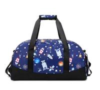 Lmwzh Kids Duffle Bag For Boys Perfect For Early Elementary Overnight Travel Bag With Shoes Compartment Dry And Wet Pocket Carry On Weekender Bag, Black, Space