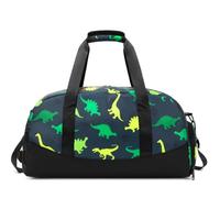 Lmwzh Kids Duffle Bag For Boys Perfect For Early Elementary Overnight Travel Bag With Shoes Compartment Dry And Wet Pocket Carry On Weekender Bag, Black, Dinosaur