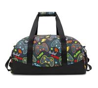 Lmwzh Kids Duffle Bag For Boys Perfect For Early Elementary Overnight Travel Bag With Shoes Compartment Dry And Wet Pocket Carry On Weekender Bag, Black, Game