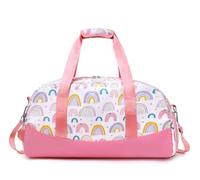Lmwzh kids duffle bag sports bag for boys Fit Dance Movement Practice or Overnight Travel, Black, Rainbow