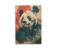 LMXKFY Banksy Has A Panda Smoking Art Poster Decorative Painting Canvas Wall Posters And Art Picture Print Modern Family Bedroom Decor Posters 24x36inch(60x90cm)
