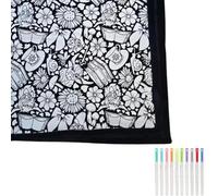 Lmyaicp DIY Coloring Blanket, Color Your Own Sherpa Fleece Throw 50×60 Inch, Washable Fabric for Re-Coloring, Cozy Kids Bedroom Sofa Décor with Coloring Pens, Creative Personalized Gift (#G)