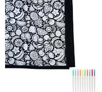 Lmyaicp DIY Coloring Blanket, Color Your Own Sherpa Fleece Throw 50×60 Inch, Washable Fabric for Re-Coloring, Cozy Kids Bedroom Sofa Décor with Coloring Pens, Creative Personalized Gift (#H)