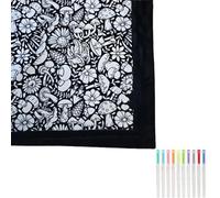Lmyaicp DIY Coloring Blanket, Color Your Own Sherpa Fleece Throw 50×60 Inch, Washable Fabric for Re-Coloring, Cozy Kids Bedroom Sofa Décor with Coloring Pens, Creative Personalized Gift (#C)