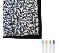 Lmyaicp DIY Coloring Blanket, Color Your Own Sherpa Fleece Throw 50×60 Inch, Washable Fabric for Re-Coloring, Cozy Kids Bedroom Sofa Décor with Coloring Pens, Creative Personalized Gift (#B)