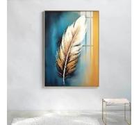LMYCHENG Abstract Feather Canvas Print: Modern Home Decor Posters, Minimalist Canvas Wall Art Nordic Style Painting(70x110cm/Internal Frame)