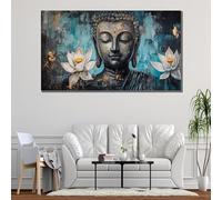 LMYCHENG Buddha Canvas Painting, Abstract Lotus Flowers Posters and Prints, Elegant Spiritual Wall Art for Zen Home Decor Artwork(50x90cm/Frameless)
