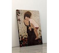 LMYCHENG Classic Canvas Posters and Prints, Gustav Klimt Mother & Child Oil Painting on Canvas Pictures - Elegant Wall Art Mural 70x110cm framework