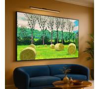 LMYCHENG David Hockney Hay Bales Canvas Painting, Green Pastoral Landscape Wall Art, Modern Farm Scene Poster and Prints, Home Decor(50x75cm/Inner frame)