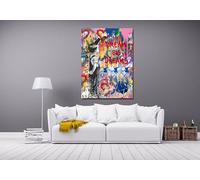 LMYCHENG Dream Big Dreams Canvas Posters, Graffiti Monkey Oil Painting Pop Art Banksy Street Art, for Living Room, Home Wall Decor(40x60cm/Frameless)