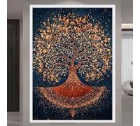 LMYCHENG Golden Tree of Life Canvas, Nature Wall Art, Abstract Tree Posters Design, Bohemian Home Bedroom Decor Painting(70x100cm/Internal Frame)