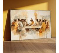 LMYCHENG Last Supper Painting, Jesus And Disciples Canvas Wall Art, Religious Christian Posters and Prints, Modern Classic Artwork(30x40cm/Inner Frame)