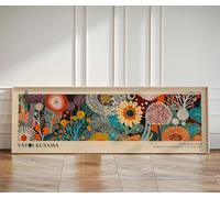 LMYCHENG Panoramic Yayoi Kusama Wall Art: Large Japandi Posters Print for Above Sofa or Bed, Flower Canvas Painting(70x210cm/Frameless)