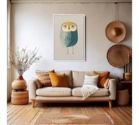 LMYCHENG Whimsical Owl Pictures Wall Art, Minimalist Animal Painting for Kids Room Mural, Nordic Style Cute Bird Print Posters 70x110cm Frameless