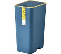 LMYFGHRD 12L Kitchen Waste Bin with Cover - Quiet, Durable Garbage Can for Home, Office, and Bathroom(Blue)