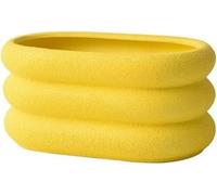 LMYFGHRD Ceramic Orchid Vegetable Planter with Tray - Breathable and Durable Flower Pot for Succulents and Greenery(Yellow,L)