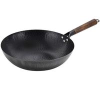 LMYFGHRD Handmade Large Carbon Steel Non-Stick Wok | Traditional Iron Cooking Pan for Gas Stove | Kitchen Essential