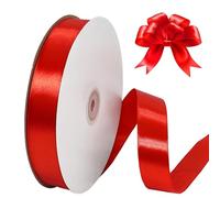 LMYJ Satin Ribbon 3/5 Inch x 100 Yards, Double Face Polyester Fabric Silk Ribbon for Gift Wrapping, Wedding Decorations, Bouquet, Bow Making, Craft & Valentines Day Supplies (Red)