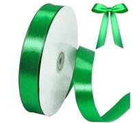 LMYJ Satin Ribbon 3/5 Inch x 100 Yards, Double Face Polyester Fabric Silk Ribbon for Gift Wrapping, Wedding Decorations, Bouquet, Bow Making, Craft & Valentines Day Supplies (Green)