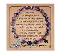 LMYKH Healing Crystal Bracelets for Women 8mm Natural Stone Beaded Stretch Bracelet Amethyst Jewelry Gifts (Black striped)