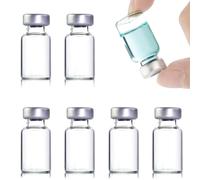 LMYKH Pack of 10 2 ml Sealed Sample Vials, Headspace Bottles with Clear Base, Transparent Glass Bottles with Self-Healing Injection Opening