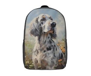 LMYmoney 3D English Setter Printing Daypacks Kids Casual Backpack Knapsack High Capacity Rucksack Travel Laptop Book Bag 17inch