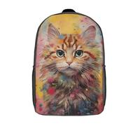 LMYmoney 3D Kitty No5 Printing Daypacks Kids Casual Backpack Knapsack High Capacity Rucksack Travel Laptop Book Bag 17inch