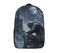 LMYmoney 3D Knight Under A Full Moon Printing Daypacks Kids Casual Backpack Knapsack High Capacity Rucksack Travel Laptop Book Bag 17inch